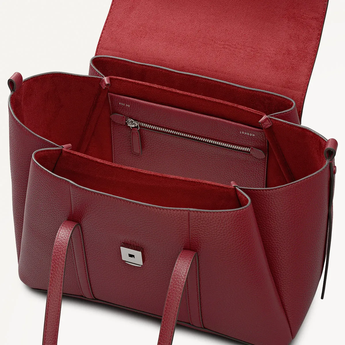 The Chancery Leather Medium Flapover Shoulder Bag in Carmine - 112251 sold by Radley product image thumbnail 4