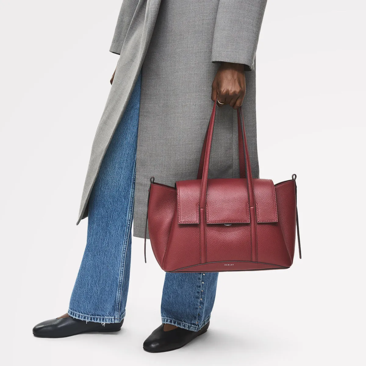 The Chancery Leather Medium Flapover Shoulder Bag in Carmine - 112251 sold by Radley product image thumbnail 2