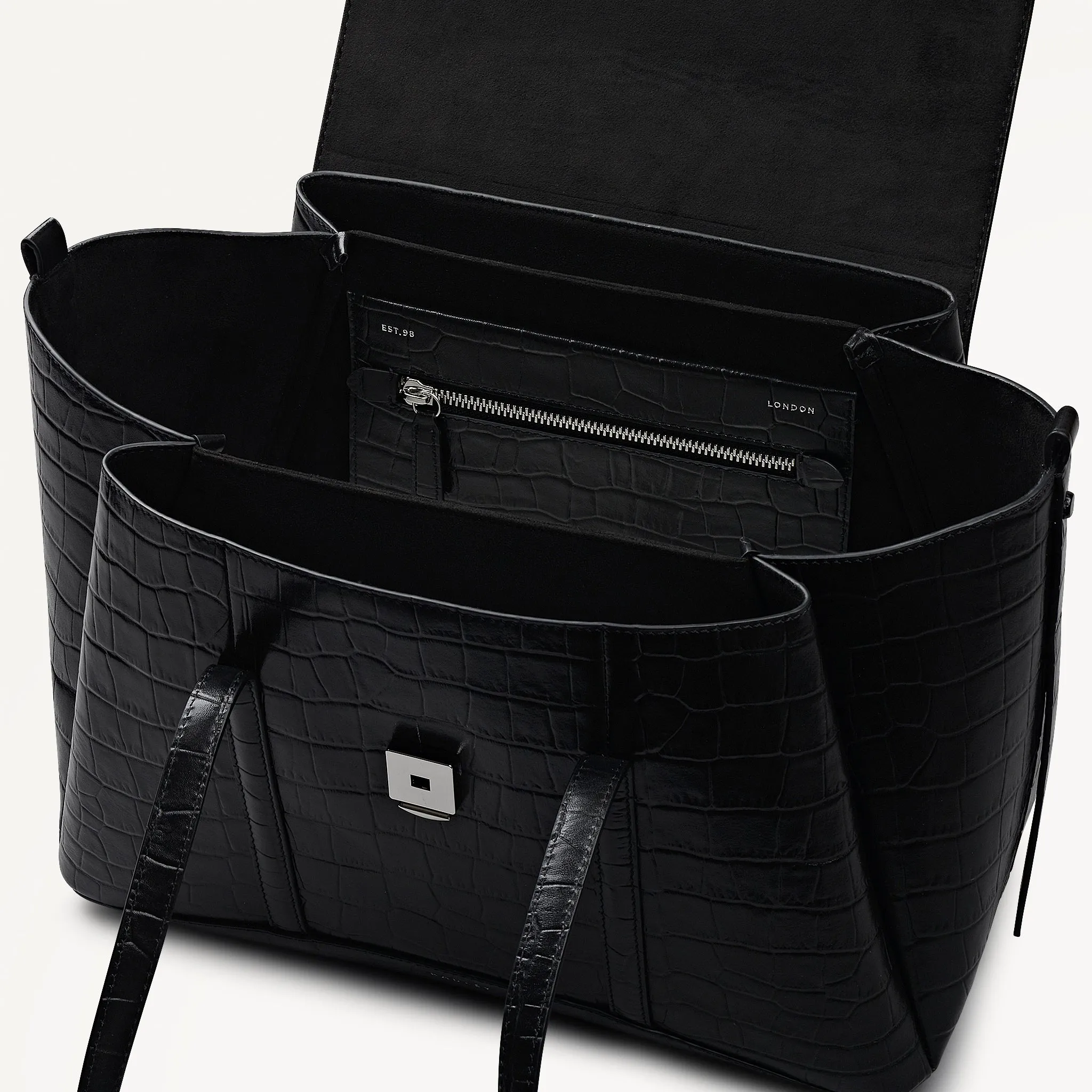 The Chancery Leather Medium Flapover Shoulder Bag in Black - 112256 sold by Radley product image thumbnail 4