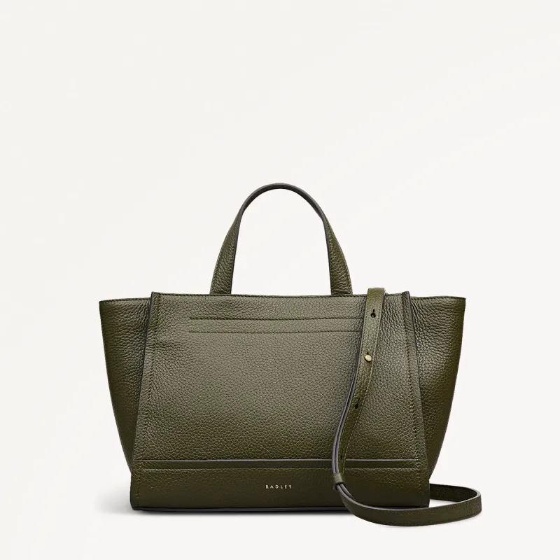 Oak Street Leather Medium Ziptop Grab Bag in Pine Needle - 112243 sold by Radley