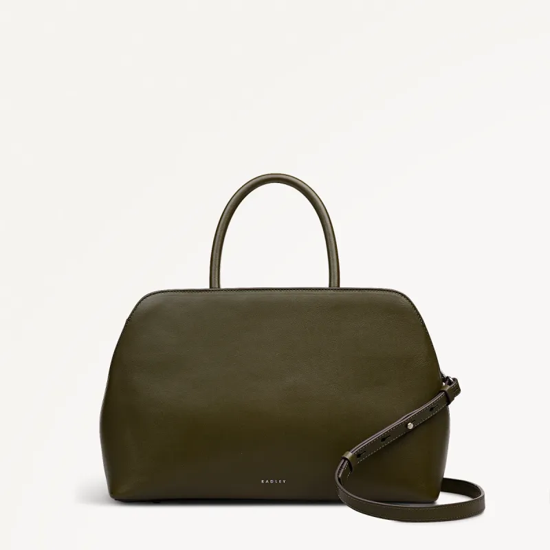 Liverpool Street Leather Medium Ziptop Grab Bag in Pine Needle - 112247 sold by Radley