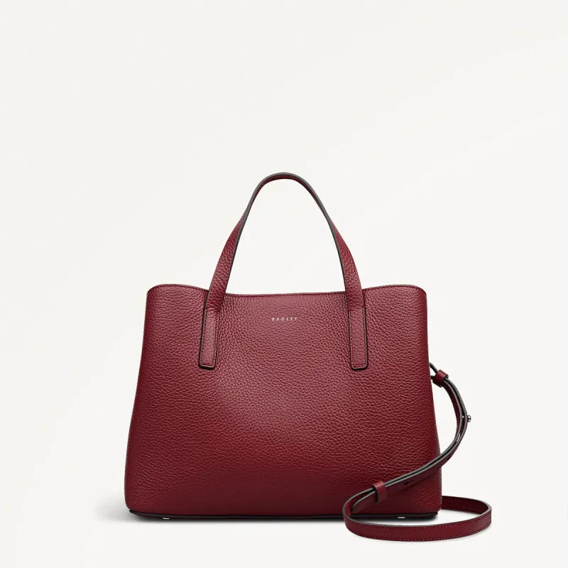 Dukes Place Leather Medium Ziptop Grab Bag in Carmine - 112235 sold by Radley