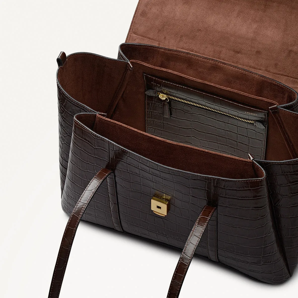 The Chancery Leather Large Flapover Shoulder Bag in Dark Oak - 112166 sold by Radley product image thumbnail 4