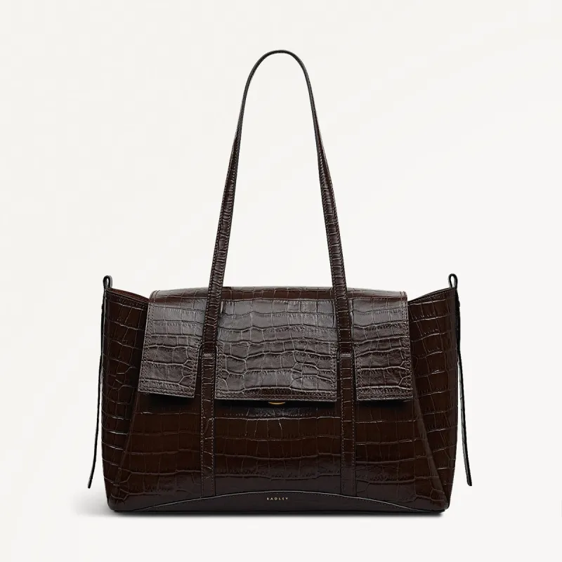 The Chancery Leather Large Flapover Shoulder Bag in Dark Oak - 112166 sold by Radley