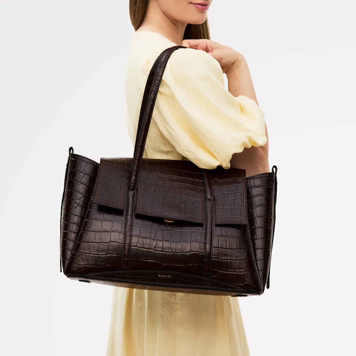 The Chancery Leather Large Flapover Shoulder Bag in Dark Oak - 112166 sold by Radley product image thumbnail 2