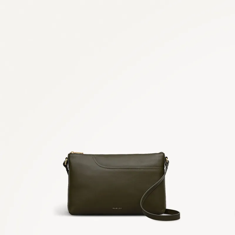 Pockets Leather Medium Ziptop Ew Cross Body Bag in Pine Needle - 112236 sold by Radley