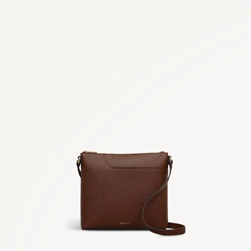 Pockets Leather Small Ziptop Ns Cross Body Bag in Chocolate - 112142 sold by Radley