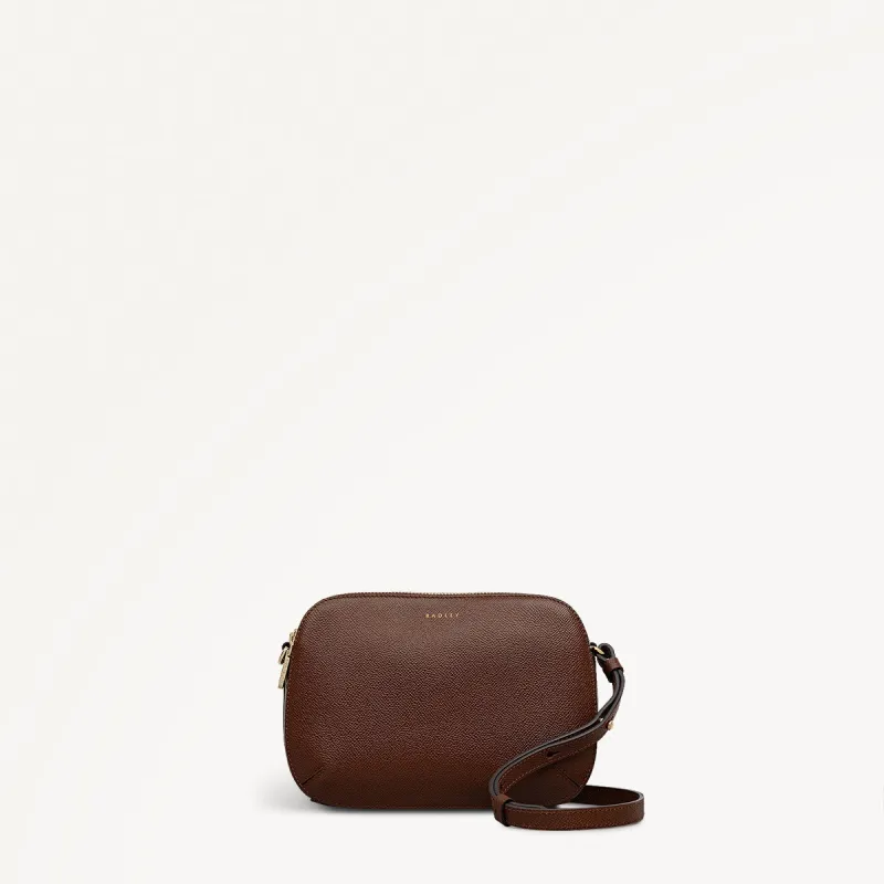 Dukes Place Texture Medium Ziptop Crossbody Bag in Chocolate - 112129 sold by Radley