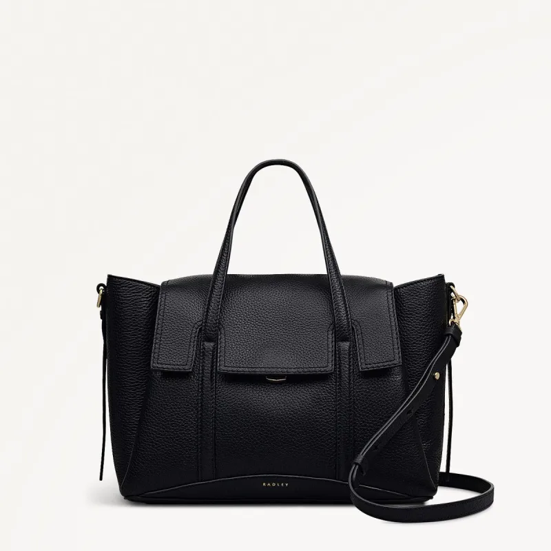 The Chancery Leather Medium Flapover Grab Bag in Black - 112165 sold by Radley