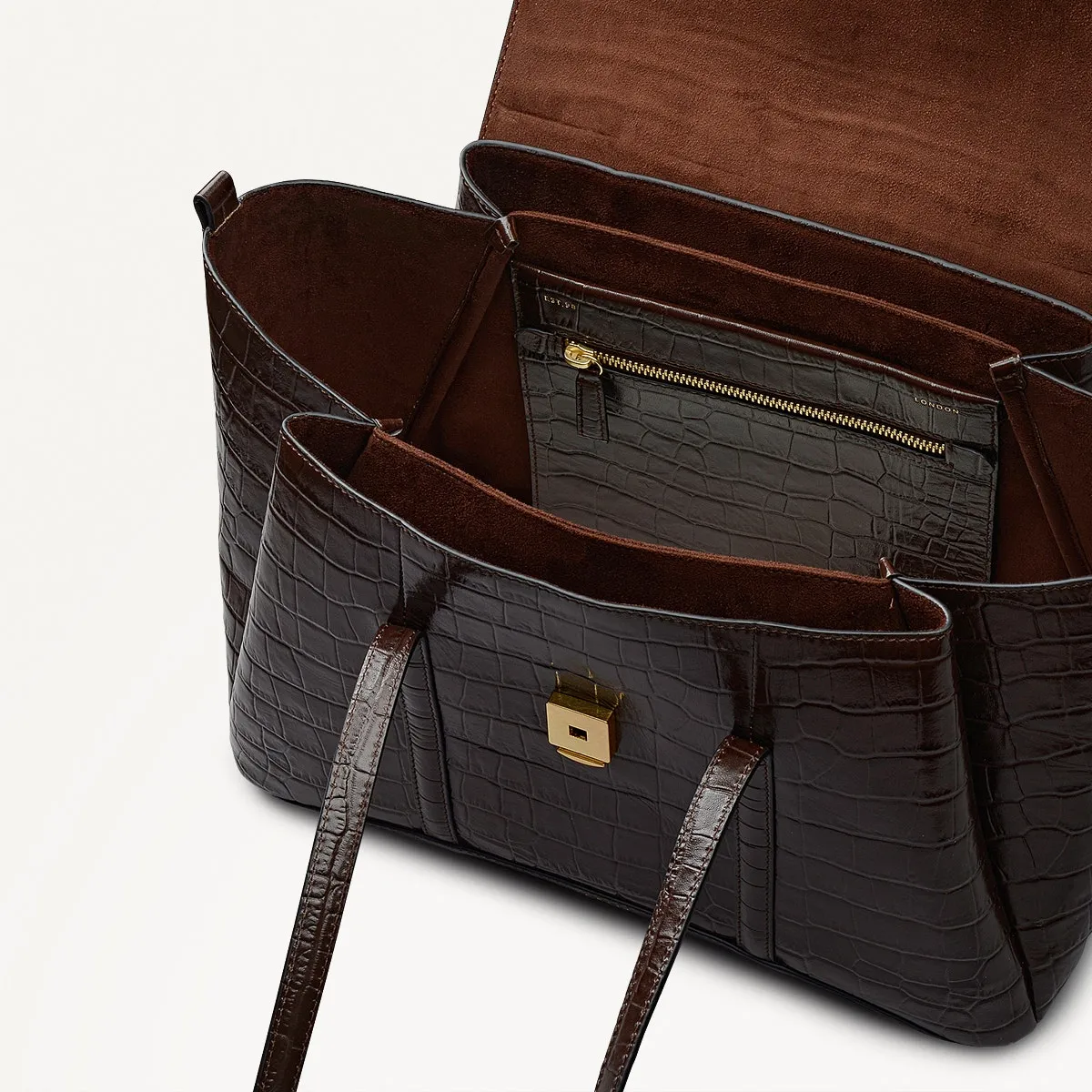 The Chancery Leather Medium Flapover Shoulder Bag in Dark Oak - 112167 sold by Radley product image thumbnail 4