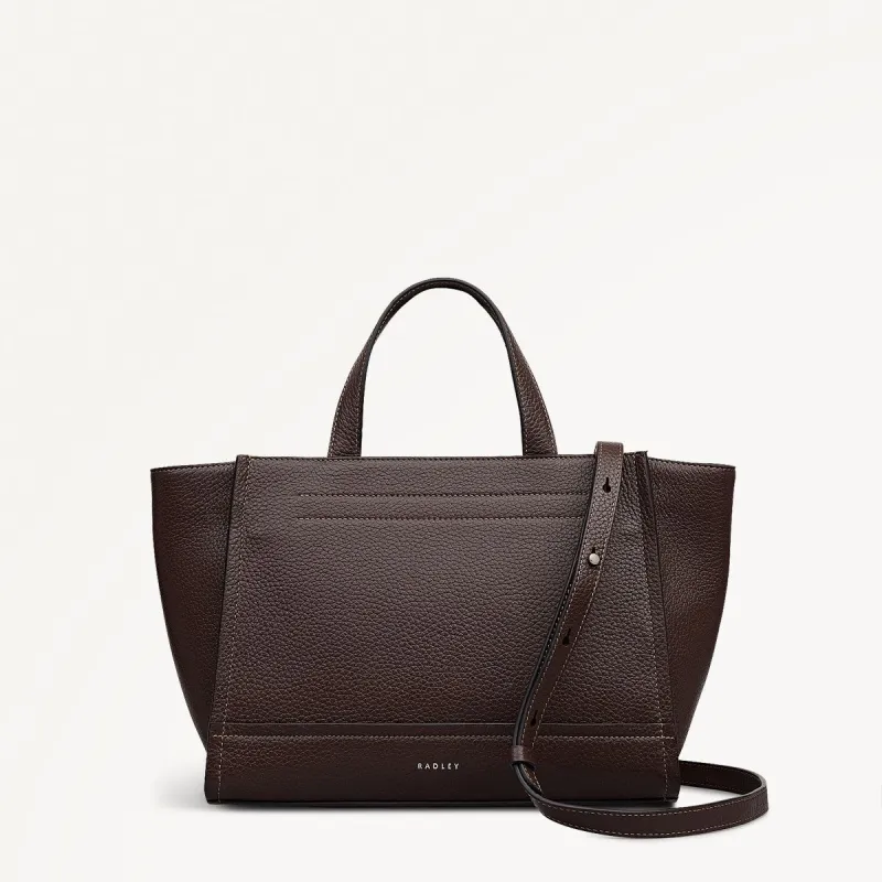 Oak Street Leather Medium Ziptop Grab Bag in Dark Oak - 112158 sold by Radley