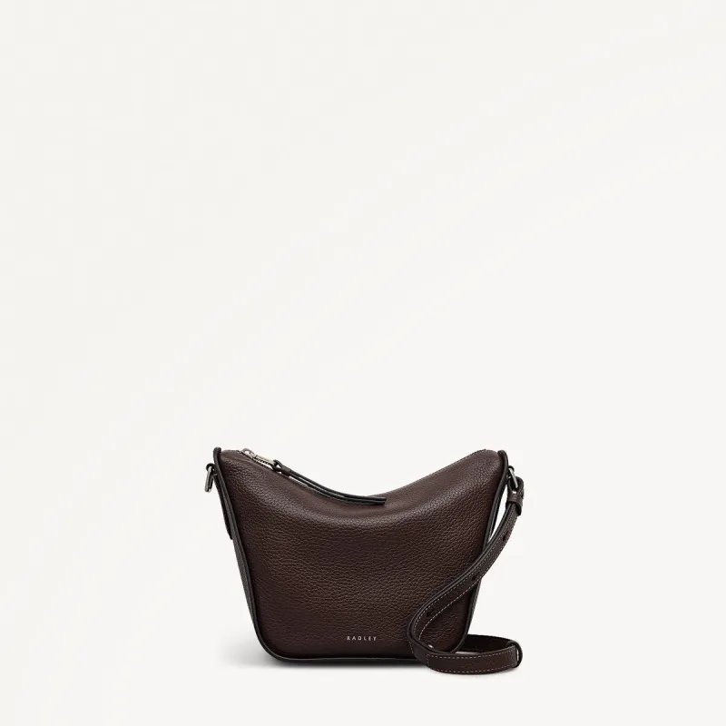 Oak Street Leather Small Ziptop Cross Body Bag in Dark Oak - 112156 sold by Radley