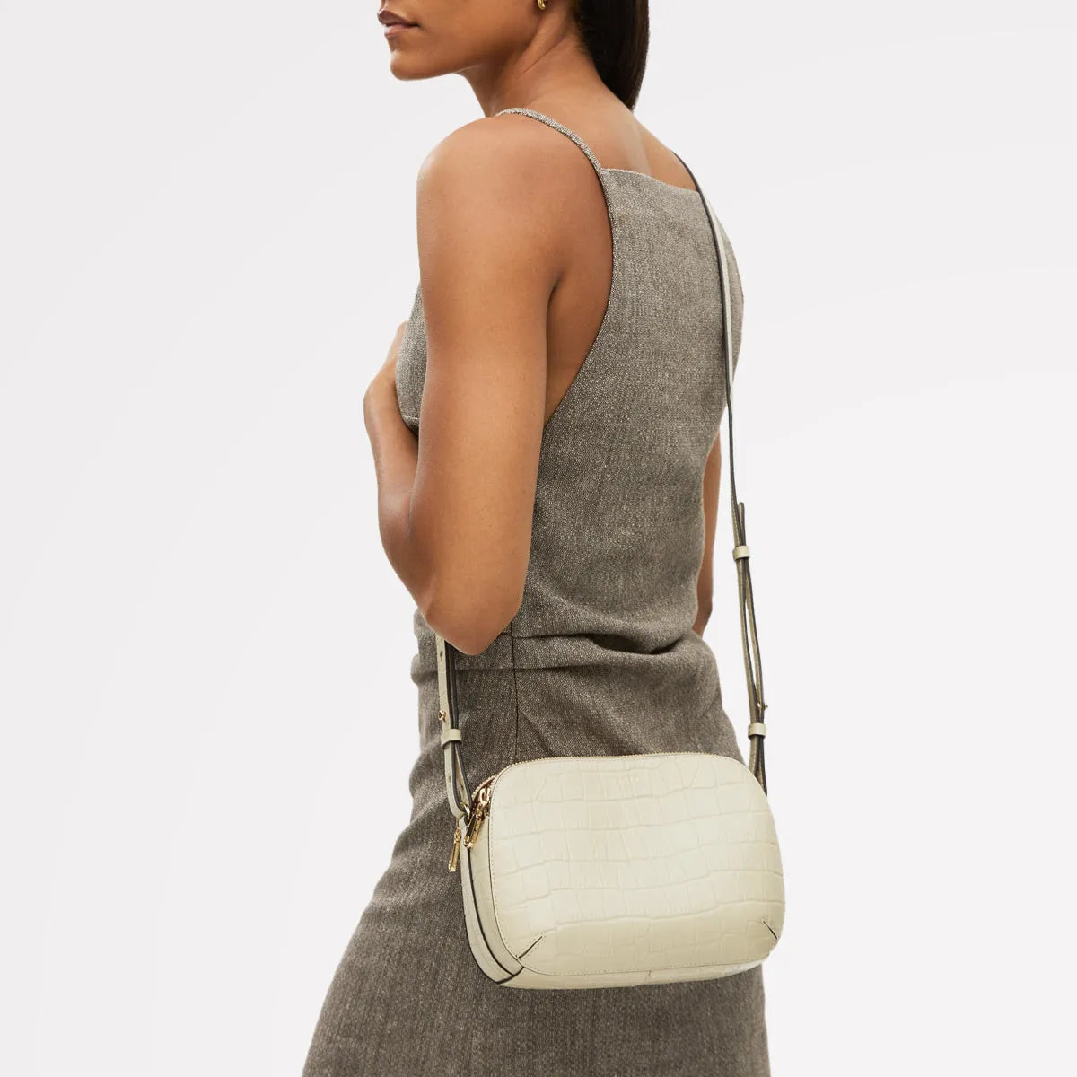 Dukes Place Leather Medium Ziptop Cross Body Bag in Snow - 112126 sold by Radley product image thumbnail 2