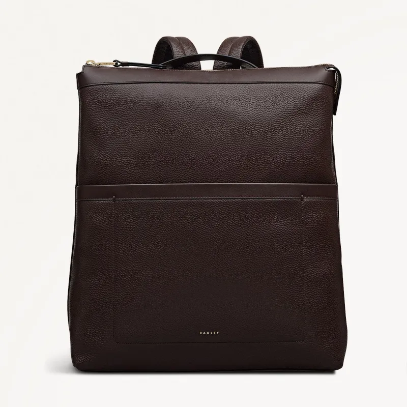 Alba Place Leather Large Ziptop Backpack in Dark Oak - 111903 sold by Radley