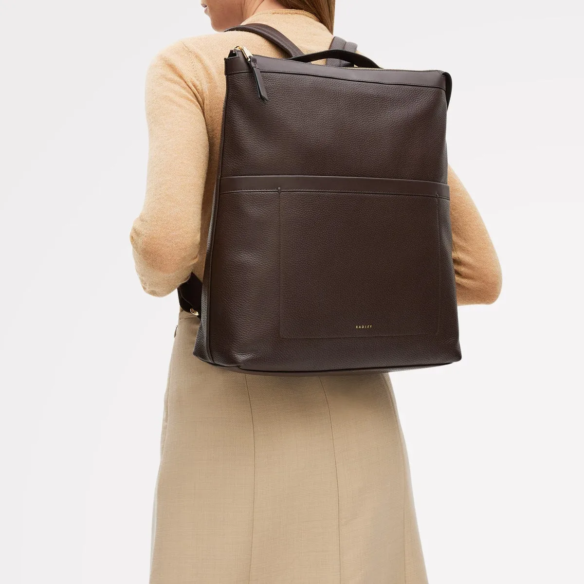 Alba Place Leather Large Ziptop Backpack in Dark Oak - 111903 sold by Radley product image thumbnail 2