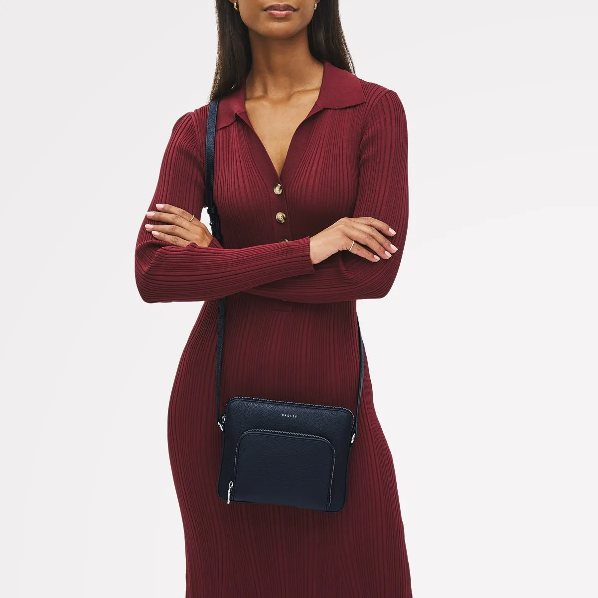 Redford Close Leather Small Ziptop Cross Body Bag in Ink - 111835 sold by Radley product image thumbnail 5