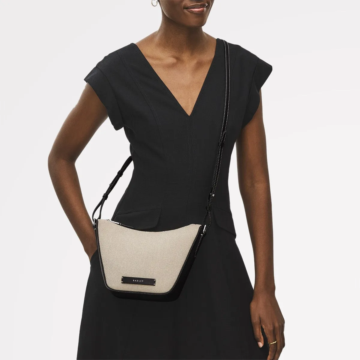 Oak Street Leather Small Ziptop Cross Body Bag in Natural - 111399 sold by Radley product image thumbnail 5