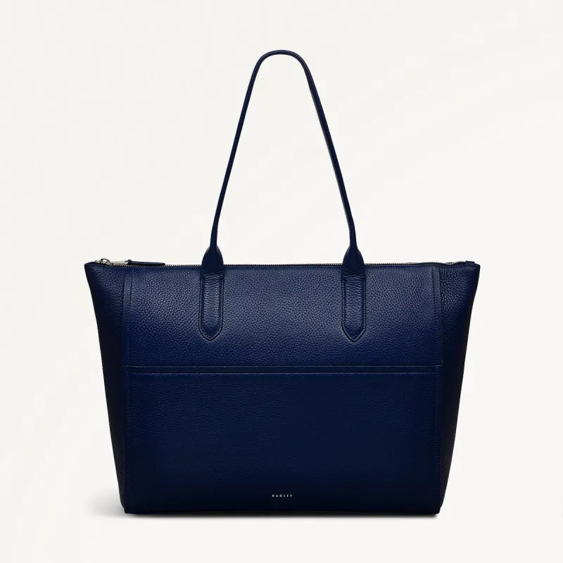 Oak Street Leather Medium Ziptop Tote Bag in Evenfall - 111402 sold by Radley