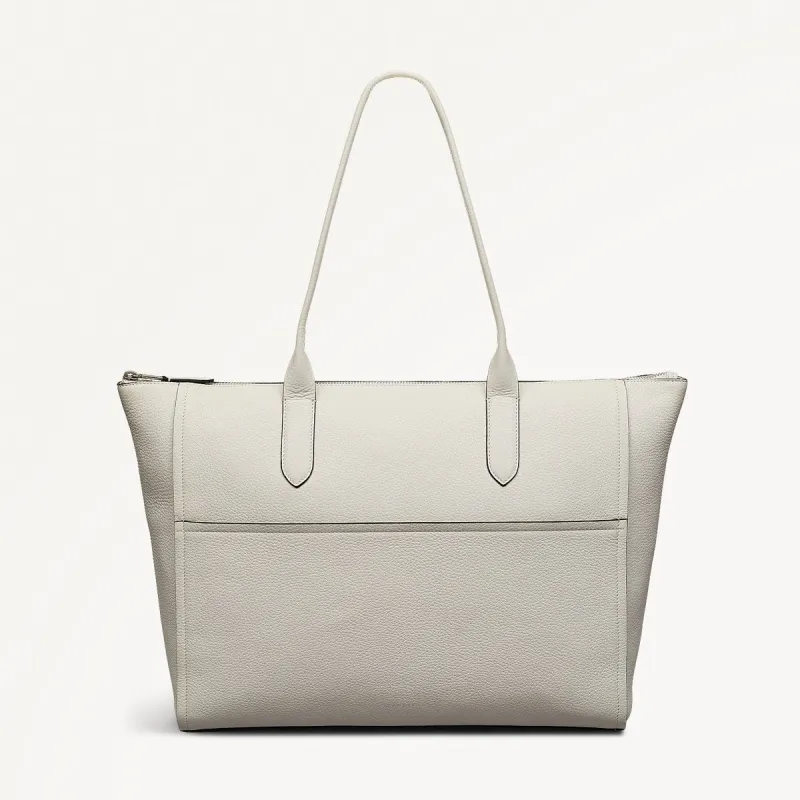 Oak Street Leather Medium Ziptop Tote Bag in Chalk - 111391 sold by Radley