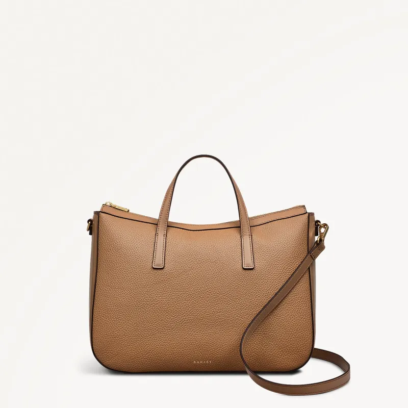 Longford Lane Leather Medium Ziptop Grab Bag in Chai - 111244 sold by Radley