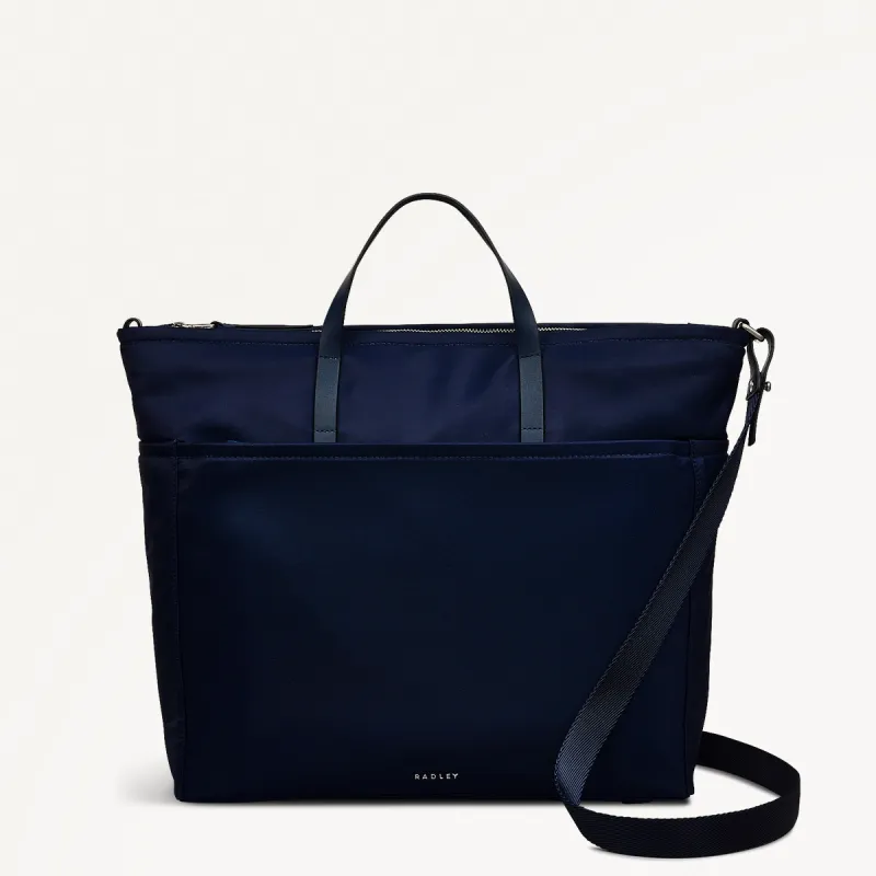 Park Crescent Fabric Large Ziptop Grab Bag in Ink - 111224 sold by Radley