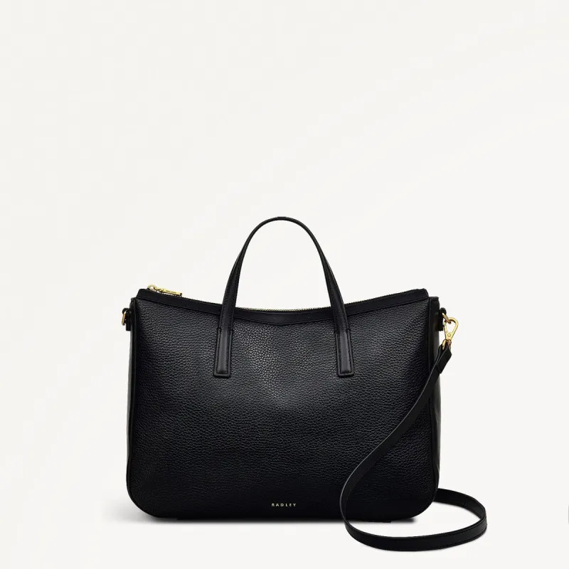 Longford Lane Leather Medium Ziptop Grab Bag in Black - 111243 sold by Radley