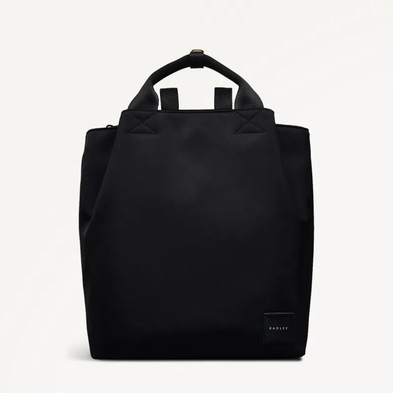 Blair Crescent Fabric Medium Ziptop Backpack in Black - 110932 sold by Radley