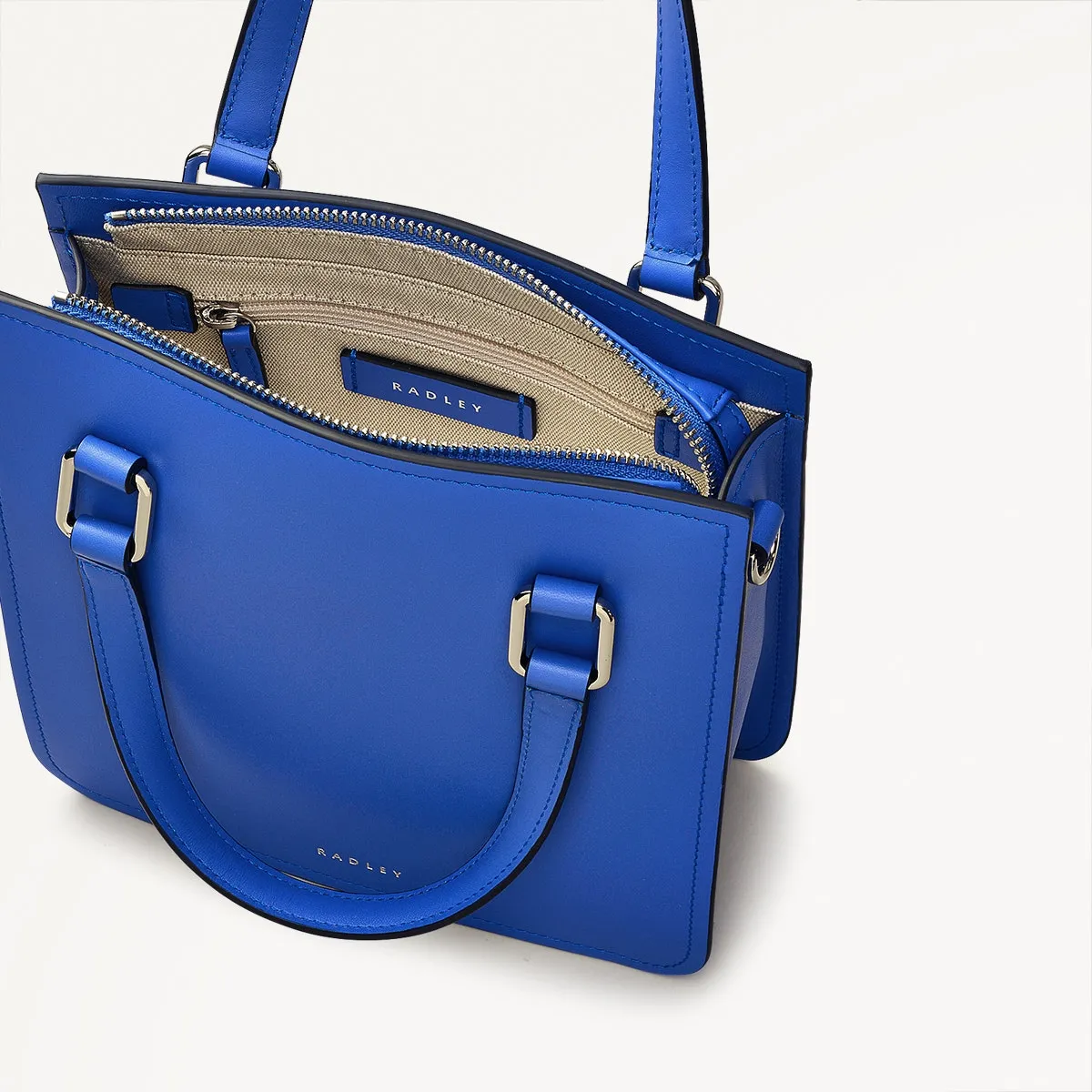 Percy Lane Leather Small Ziptop Grab Bag in Yves Blue - 110931 sold by Radley product image thumbnail 3