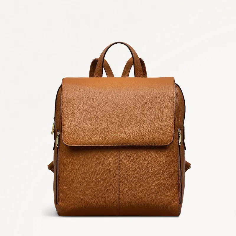 Lorne Close Leather Large Flapover Backpack in Caramel - 110938 sold by Radley
