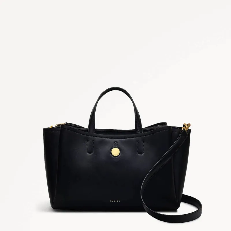 Bathurst Mews Leather Medium Ziptop Grab Bag in Black - 110658 sold by Radley