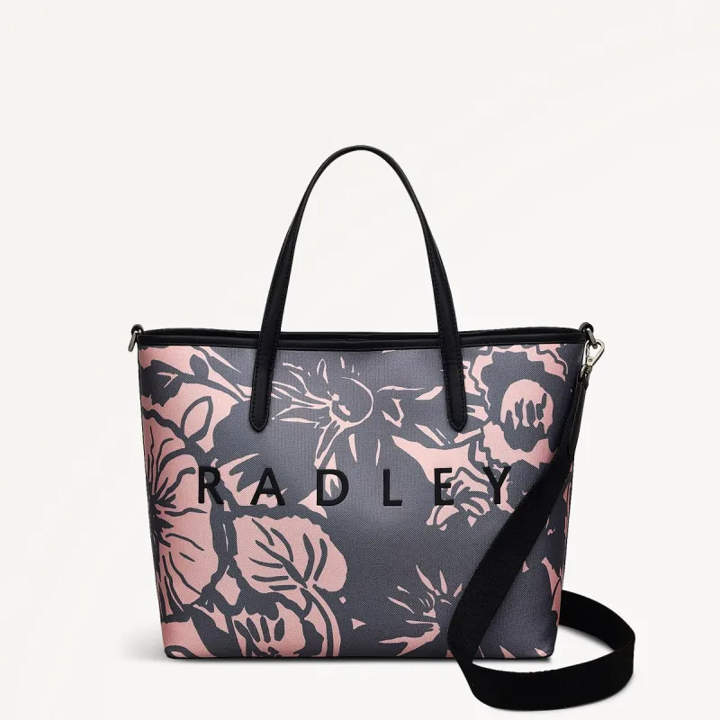 Southwell Gardens - Floral Fabric Small Ziptop Cross Body in Black - 110857 sold by Radley
