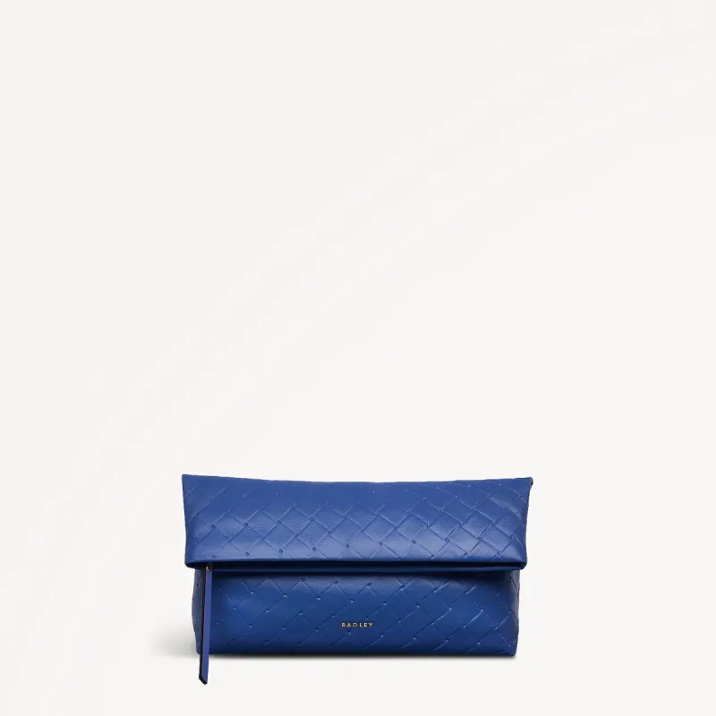 Weaver Lane Leather Medium Flapover Clutch Bag in Yves Blue - 110663 sold by Radley