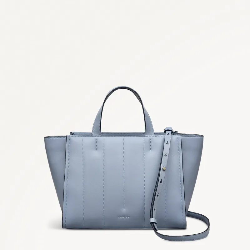 Oak Street Leather Medium Ziptop Grab Bag in Smoke Blue - 110661 sold by Radley