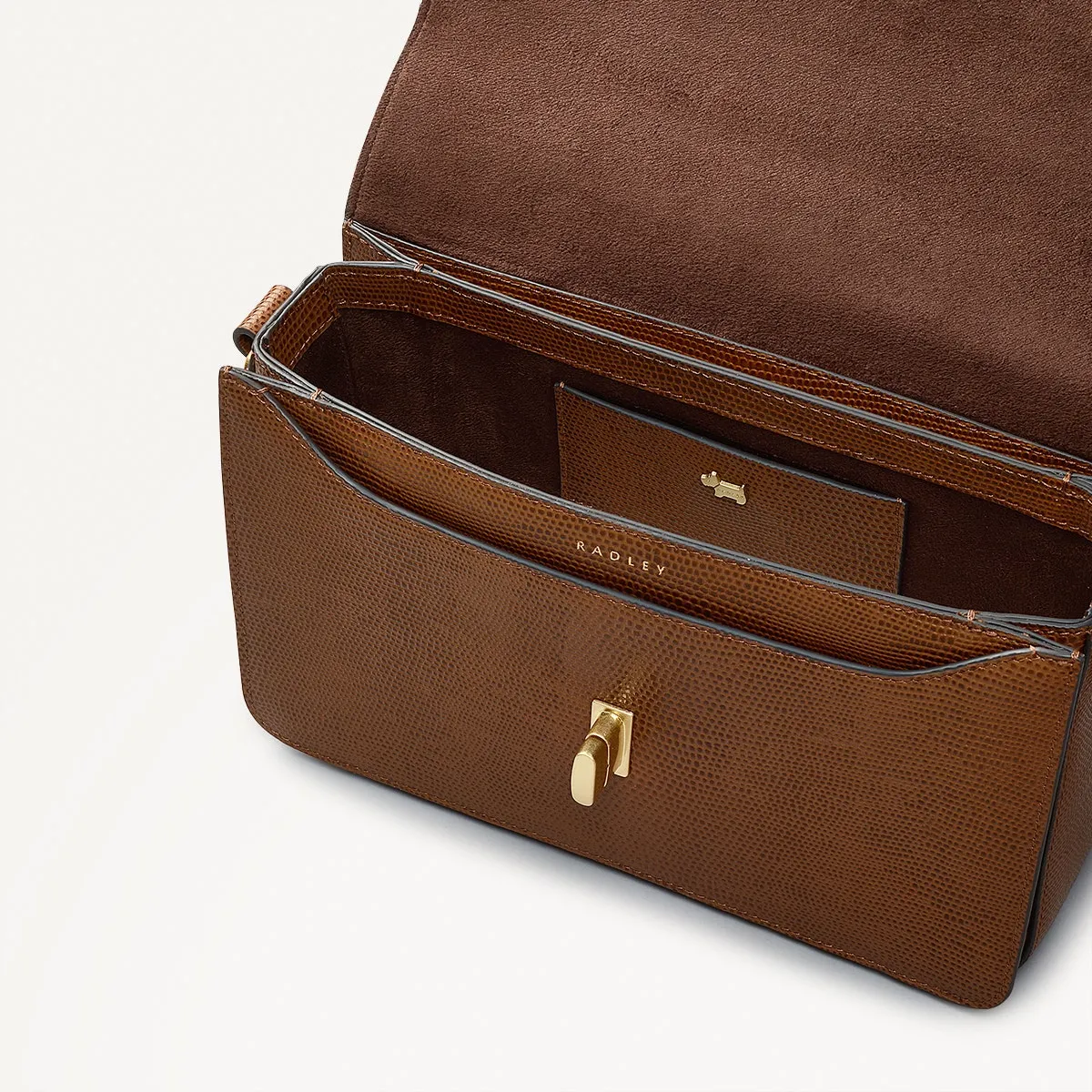 Threadneedle Street Leather Small Flapover Crossbody Bag in Saddle - 110687 sold by Radley product image thumbnail 3