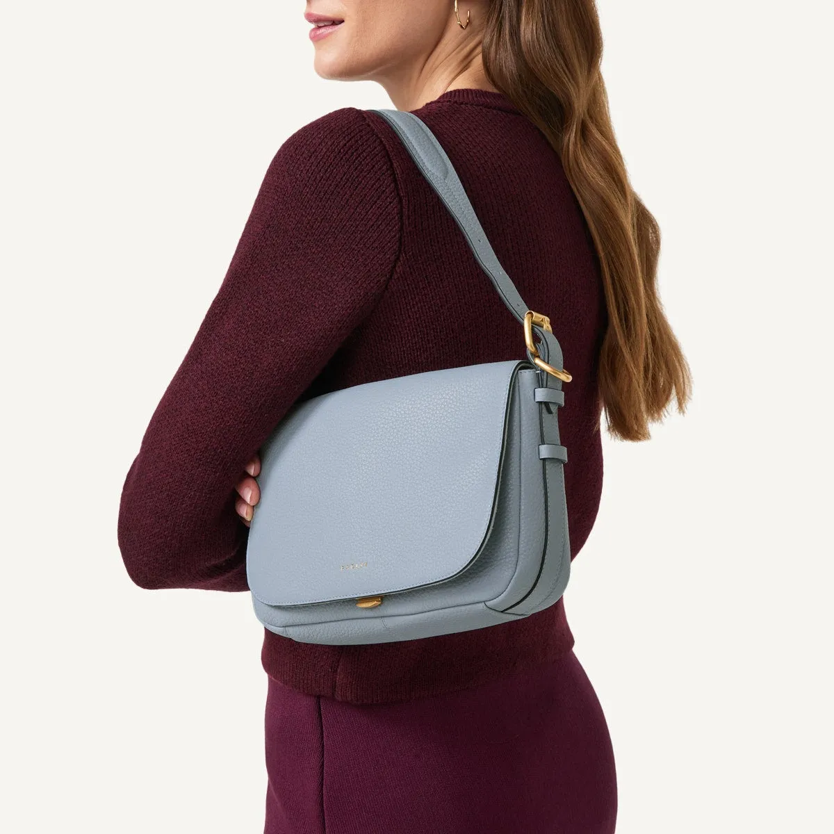 Grafton Street Leather Small Flapover Crossbody Bag in Smoke Blue - 110640 sold by Radley product image thumbnail 2