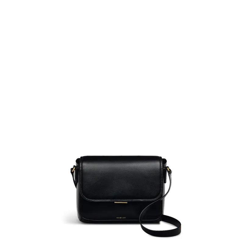 Mells Manor Leather Medium Flapover Crossbody Bag in Black - 110479 sold by Radley