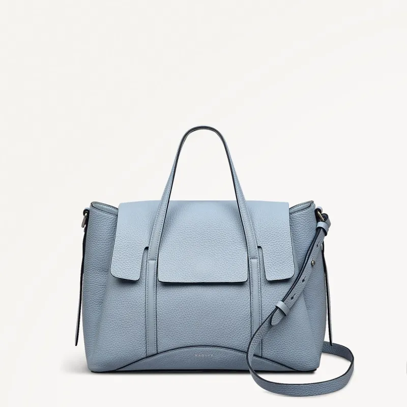 The Chancery Leather Medium Flapover Grab Bag in Smoke Blue - 110644 sold by Radley