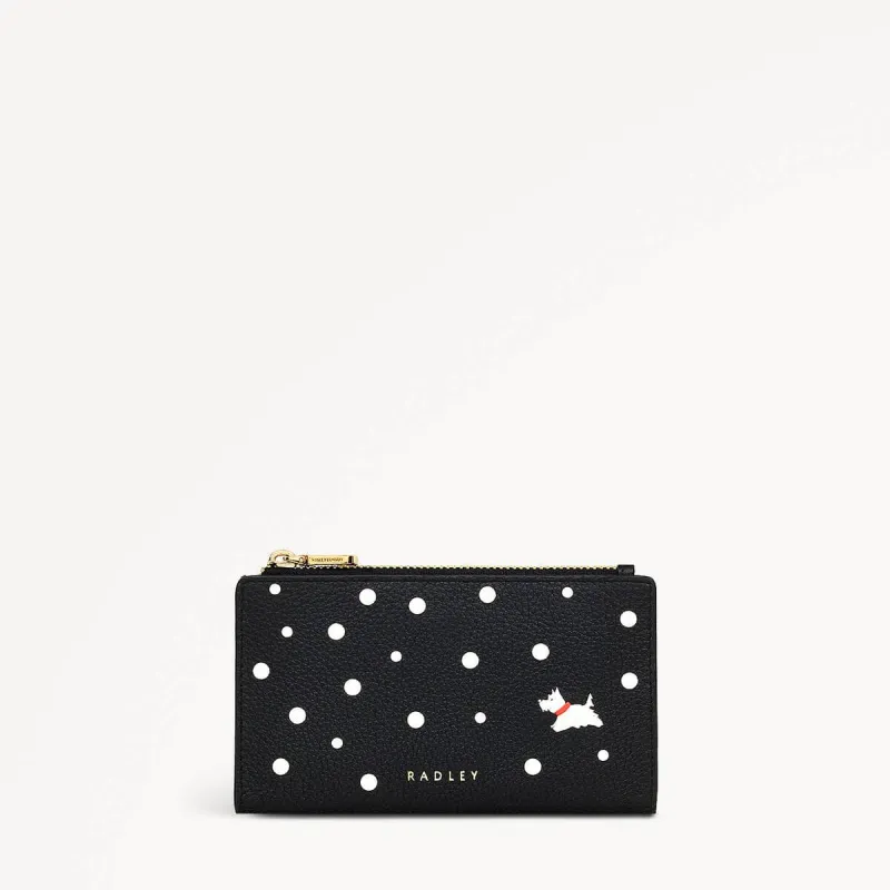 Spotty Radley Leather Spotty Radley Medium Ziptop Wallet Black in Black - 110600 sold by Radley