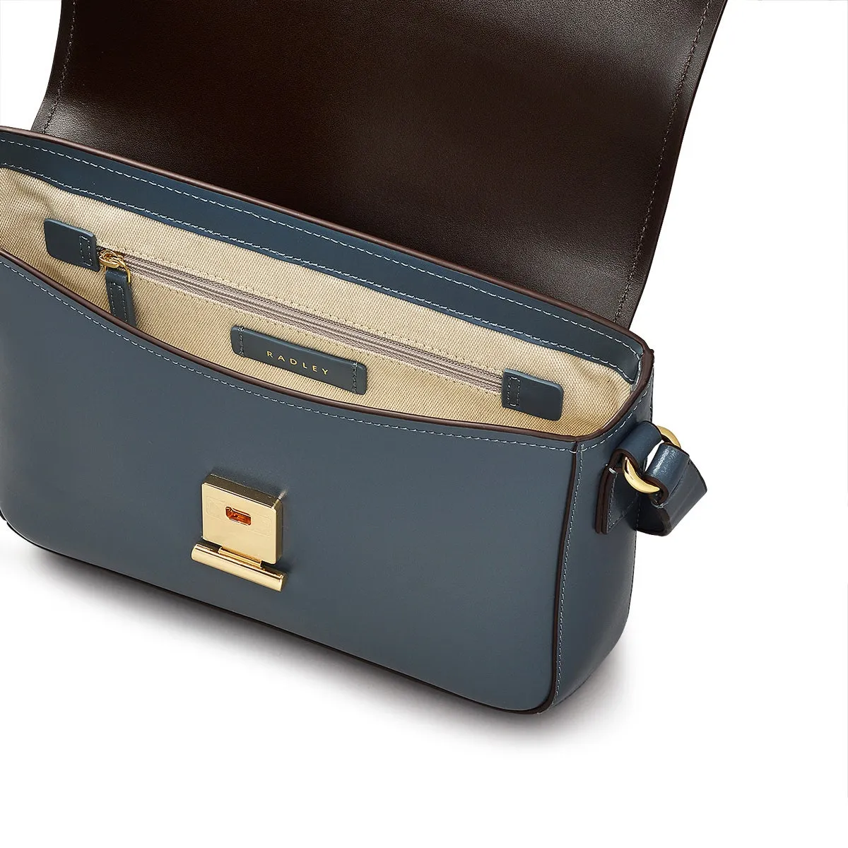 Mells Manor Leather Medium Flapover Crossbody Bag in Uniform - 110481 sold by Radley product image thumbnail 3