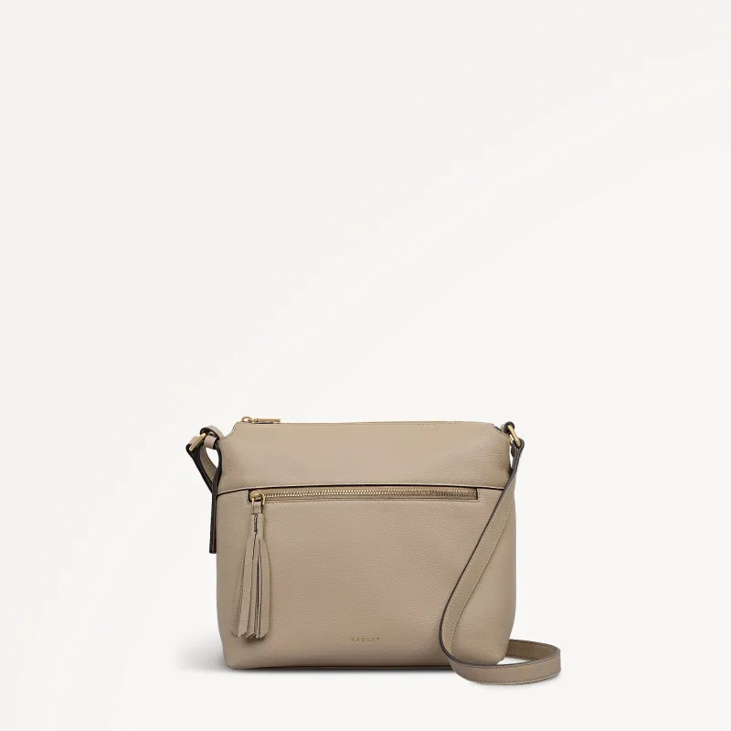 Fountain Mews Leather Small Ziptop Cross Body Bag in Porcini - 112616 made by Radley