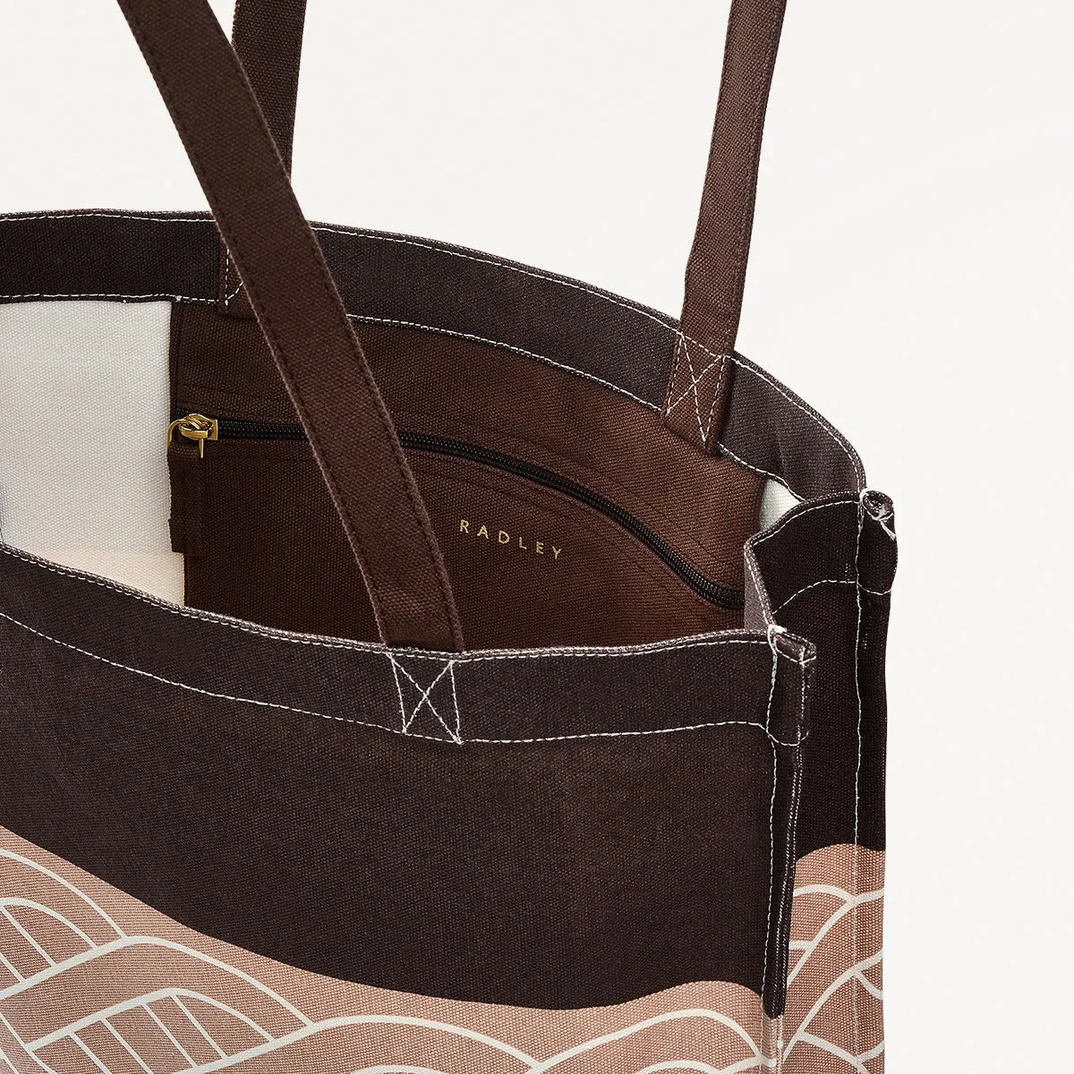 Stripe Fabric Top Tote Dark in Dark Oak - 110328 sold by Radley product image thumbnail 4