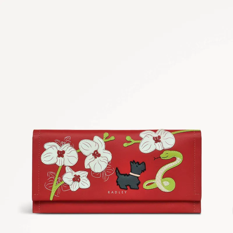 Lunar New Year SS25 Leather Large Flapover Wallet in Crimson - 110278 sold by Radley