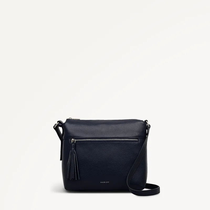 Fountain Mews Leather Small Ziptop Cross Body Bag in Ink - 112614 sold by Radley