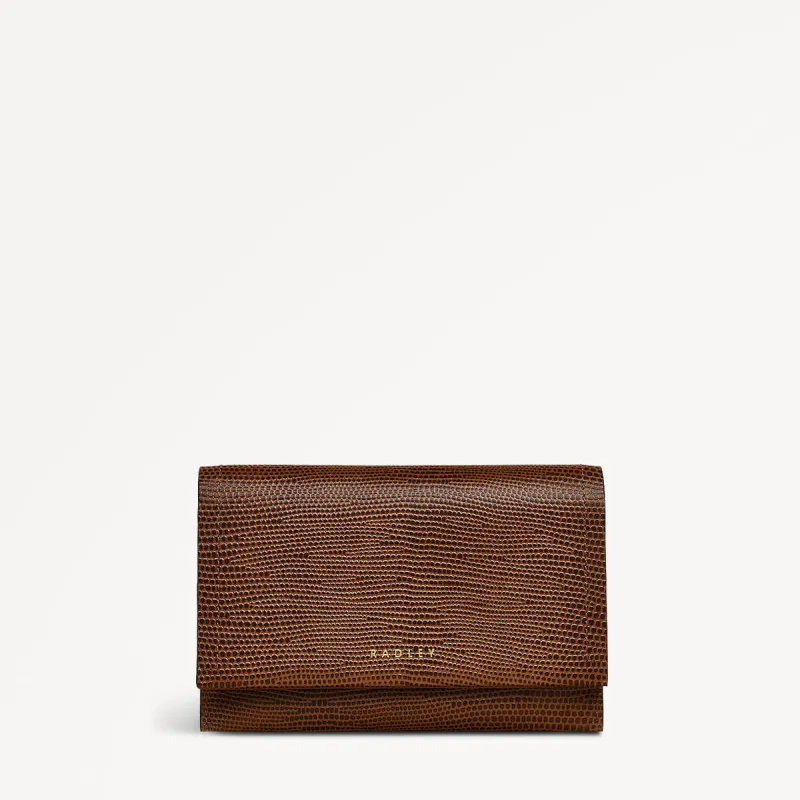 Oak Street Faux Lizard Medium Flapover Purse Saddle - 110217 sold by Radley