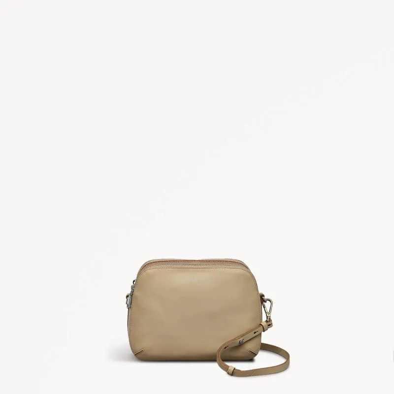 Dukes Place Leather Medium Ziptop Cross Body Bag in Stone - 110669 sold by Radley