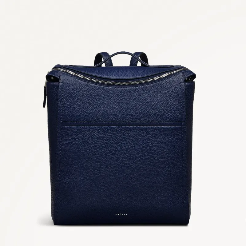 Oak Street Leather Medium Ziptop Backpack in Evenfall - 111403 sold by Radley