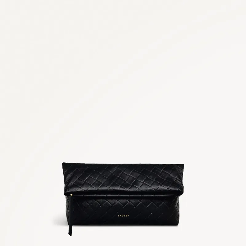 Weaver Lane Leather Medium Flapover Clutch Bag in Black - 110662 sold by Radley