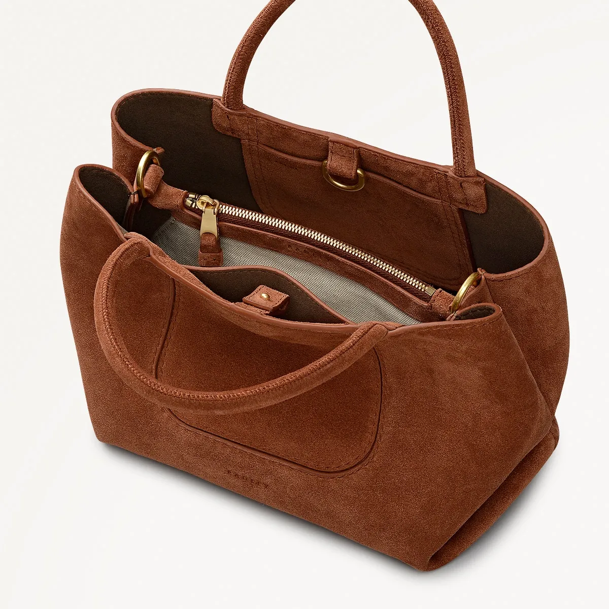 The Comptop Suede Small Ziptop Grab Bag in Russet - 112201 sold by Radley product image thumbnail 4