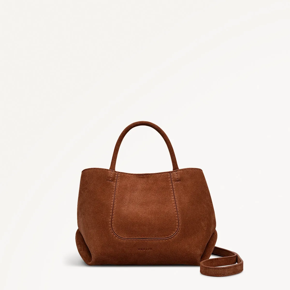 The Comptop Suede Small Ziptop Grab Bag in Russet - 112201 sold by Radley