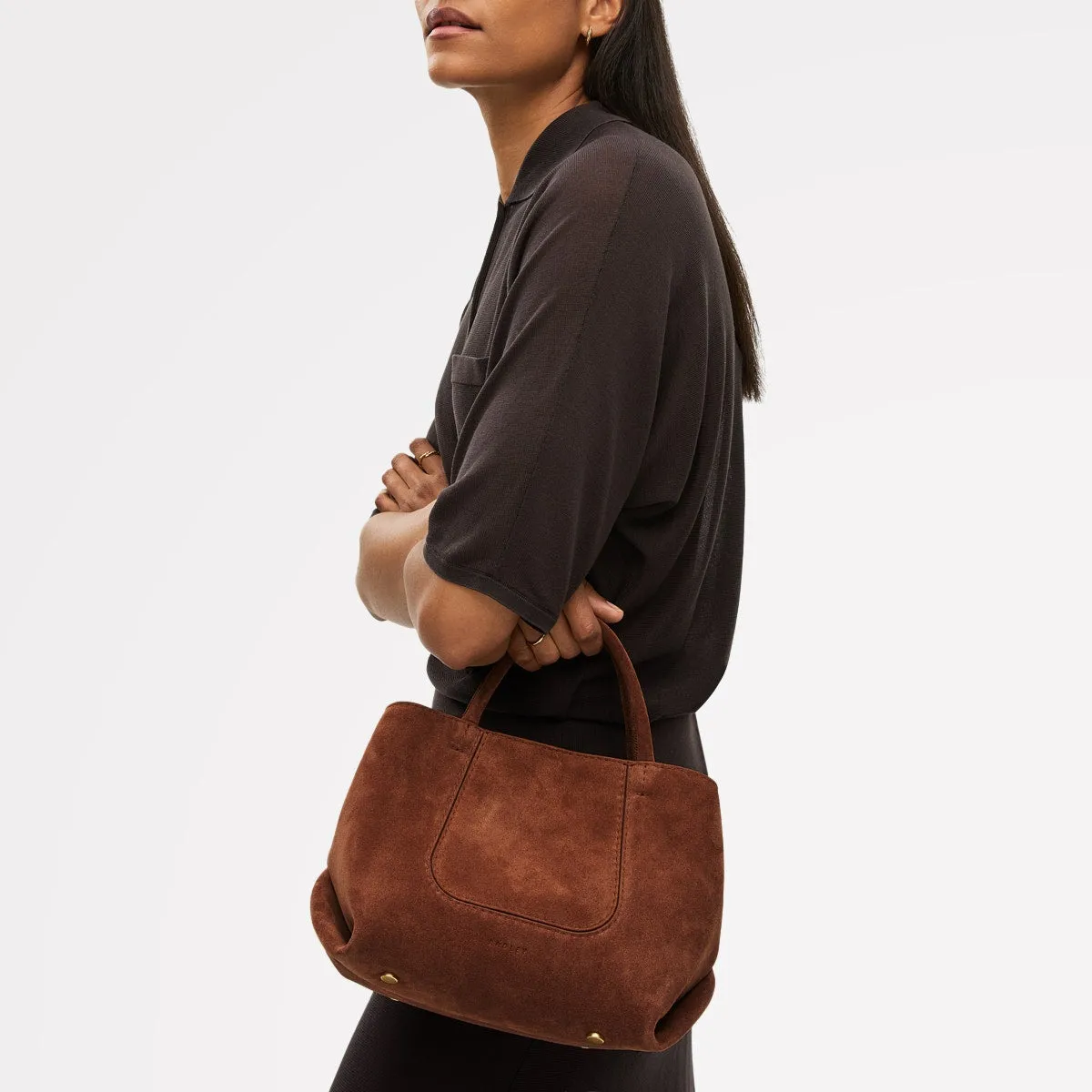 The Comptop Suede Small Ziptop Grab Bag in Russet - 112201 sold by Radley product image thumbnail 2